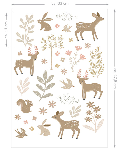 ESTAhome muursticker hertjes beige en roze - 33 x 47.5 cm - 156122 - vtwonen shop