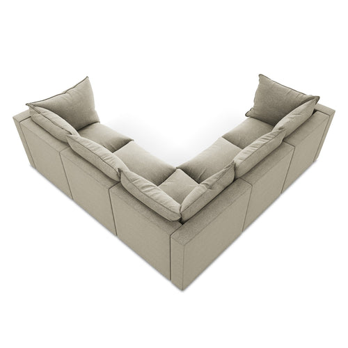 LaMiaSofa Modulaire hoekbank Ravenna - bouclé - taupe - 255x255x77