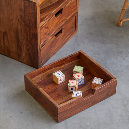 Tikamoon Massief palissander kindernachtkastje met 3 laden - Bruin - vtwonen shop