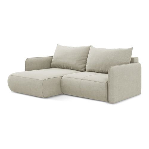 LaMiaSofa hoekbank links Palermo - textuurstof - lichtbeige - 207x148x86