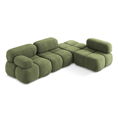 LaMiaSofa hoekbank rechts Sanremo - chenille stof - groente - 285x190x70