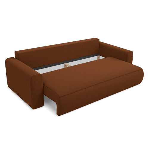 LaMiaSofa 3-zits slaapbank Perugia - velours - terracotta - 238x105x82