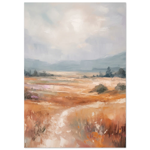 Artfulprints Poster met Lijst Abstract - Open field   - 70x100 cm - Meerkleurig