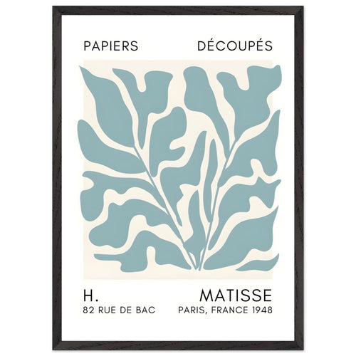 Artfulprints Poster met Lijst Matisse – Seabed shapes turquoise   - 50x70 cm - Turquoise