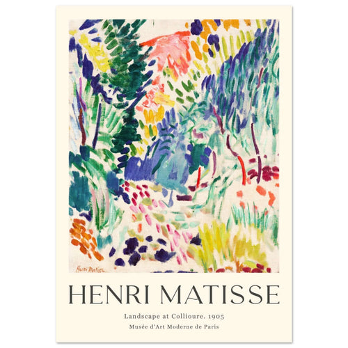Artfulprints Poster met Lijst Matisse - Landscape of Collioure 1905   - 70x100 cm - Meerkleurig