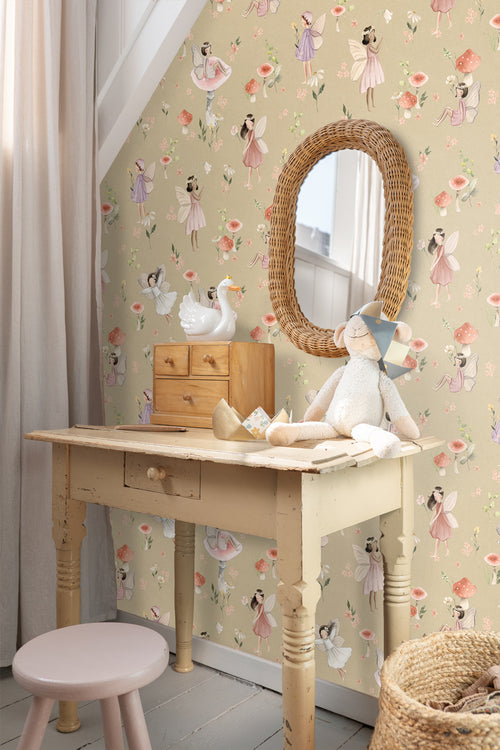 ESTAhome behang elfjes roze en groen - 50 x 900 cm - 131340 - vtwonen shop