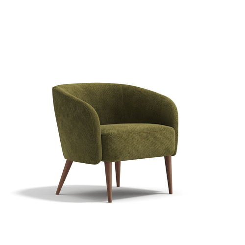 Premium Interiors - Fauteuil MILO - krullend fluweel vintage groen 73.5cm