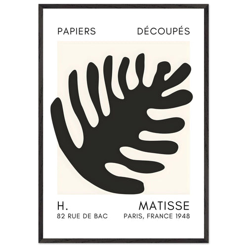 Artfulprints Poster met Lijst Matisse – Coral bloom black   - 70x100 cm - Zwart