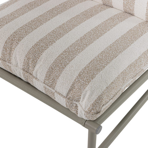 WOOOD loungestoel tuin gestreept Elvo - Aluminium - Wit/Zand - 75x82x75