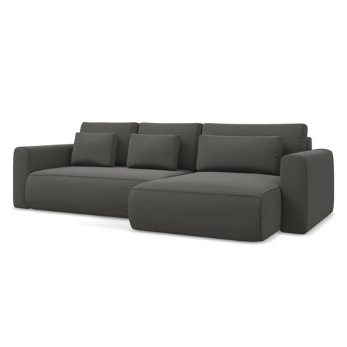 LaMiaSofa hoekbank rechts Perugia - velours - staal - 278x149x82