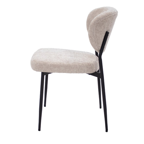 Giga Meubel Eetkamerstoel Vajèn - Stof - Beige - Set van 2 - vtwonen shop