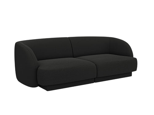 Micadoni Bank Miley 2-zits, boucle zwart - 90x180x70cm