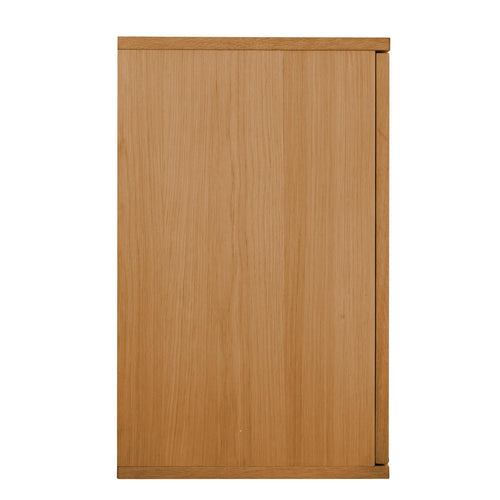 Furnhouse 3-deurs wandkast Kerteminde - Natuurlijk eikenhout - MDF, Eikenfineer, Glas - 37x160x60