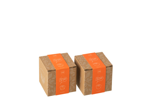 J-Line theemok - metaal - oranje - 2 dozen van 2 stuks