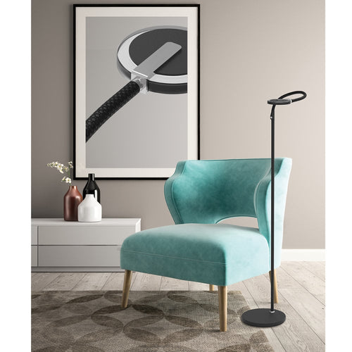 Steinhauer vloerlamp turound - 1 lichts - 45x 145 cm - zwart