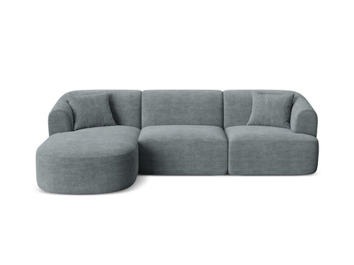 Cosmopolitan Design Modulaire hoekbank links Campi 4-zits, ribfluwelen donkergrijs - 156x256x70cm