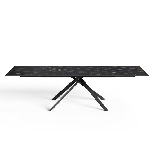 Sia Home - Uitschuifbare tafels GINKO  - Keramiek - Carrara zwart en zwart - 180cm