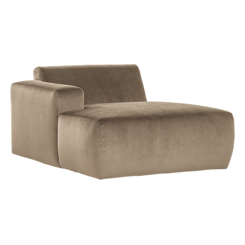 WOOOD chaise longue bank links Mojo Base - Velvet - Khaki - 74x112x162