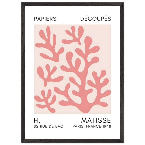 Artfulprints Poster met Lijst Matisse – Coral shadows taupe   - 50x70 cm - Taupe
