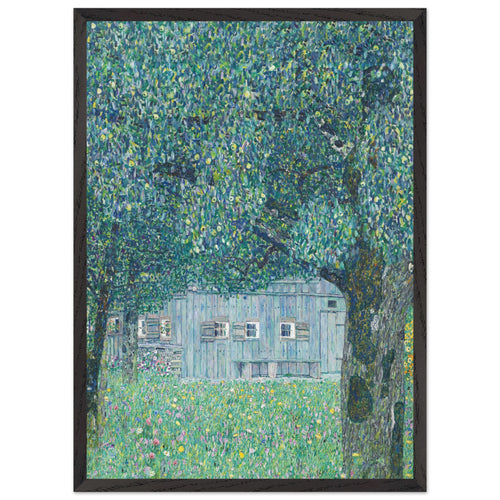 Artfulprints Poster met Lijst Gustav Klimt - Farmhouse in upper Austria   - 50x70 cm - Donkergroen