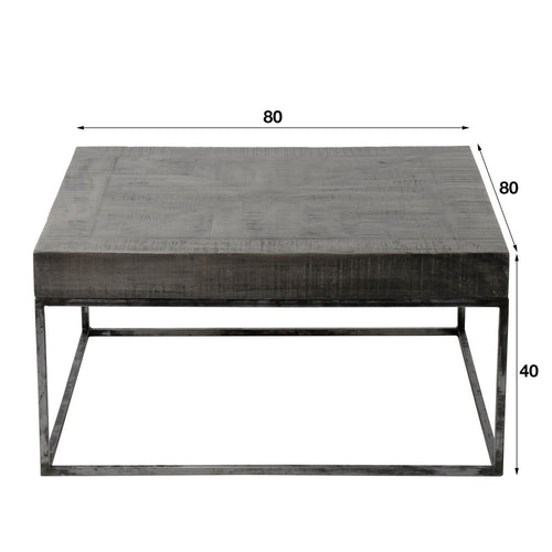 Giga Meubel Salontafel Grado Small - Grijs Hout - 80x80x40cm