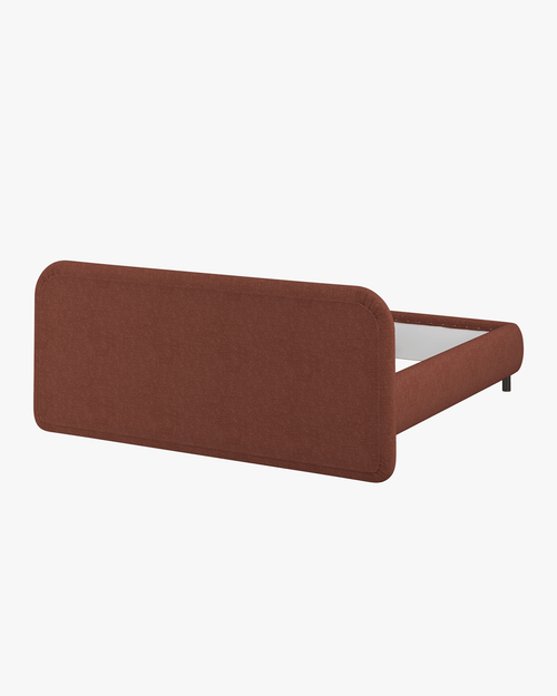 noo.ma Mumo gestoffeerd bed 180 x 200 cm - bouclé Brick Red, laag frame