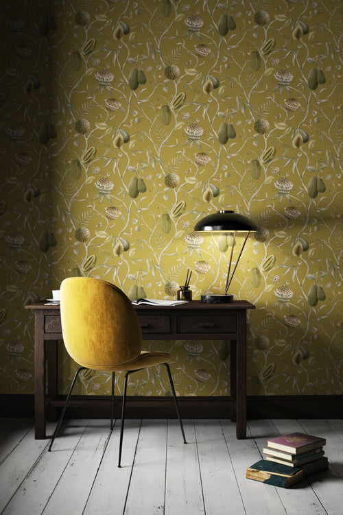 Masureel behang bosrijk landschap geel - 53 cm x 10.05 m - 630098 - vtwonen shop