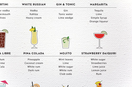 Canvas 60x40 Afdruk Cocktails