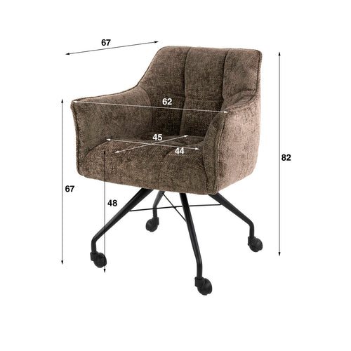 Giga Meubel Eetkamerstoel Hoven - Taupe - Incl. Wieltjes - Set van 2 - vtwonen shop