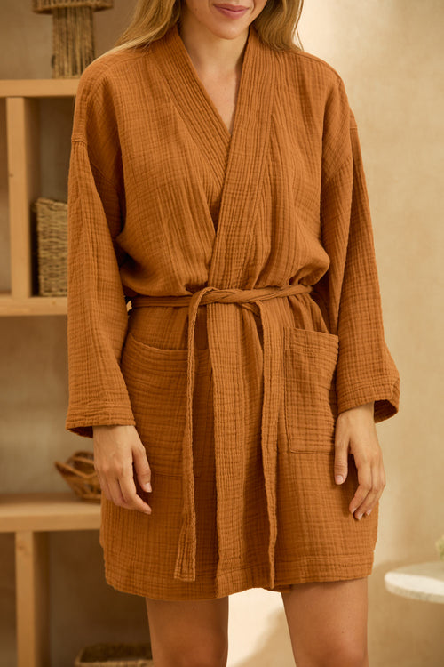 Calma House Badjas Tierra - Aardekleur - Taille S/M