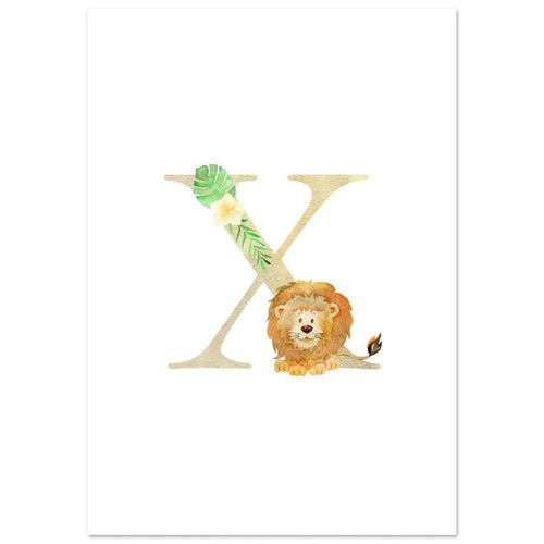 Artfulprints Poster Letter X kindernaam   - 30x40 cm - Meerkleurig