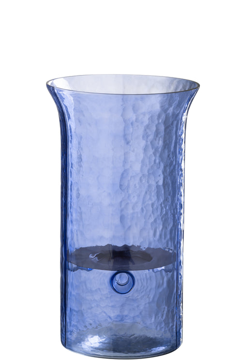 J-Line windlicht Tarifa - glas - blauw - small