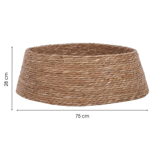 Mica Decorations Kerstboomrok H28 x D75 cm - Kerstboommand - Bruin - Gevlochten Zeegras