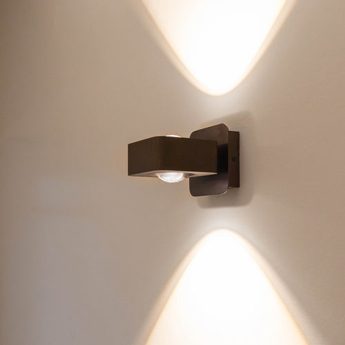 Atmooz wandlamp Myrom - geborsteld brons - 10 x 14,5 x H 10 cm - geïntegreerde led