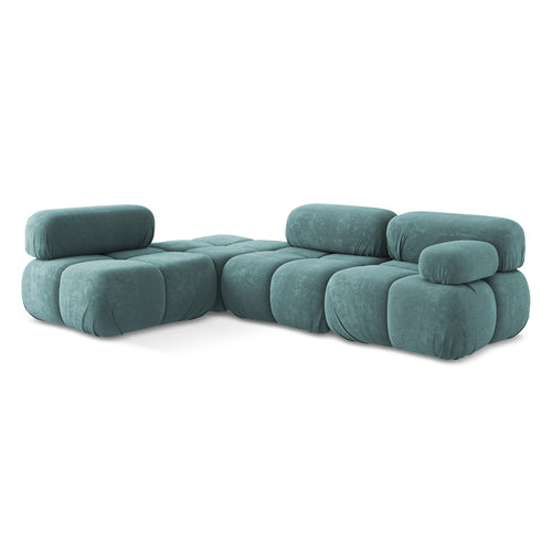 LaMiaSofa hoekbank links Sanremo - chenille stof - jeans - 285x190x70