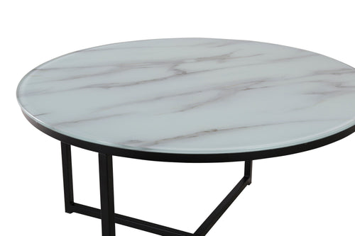 BRAM Salontafel Otak - ø80 cm - Zwart glas