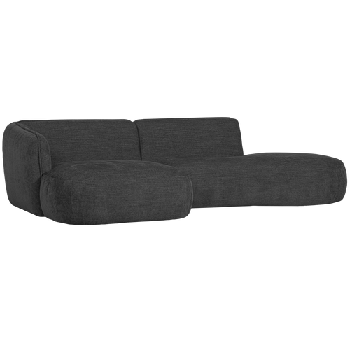 WOOOD chaise longue links Polly - Polyester - Grijs - 71x258x150/105 - vtwonen shop