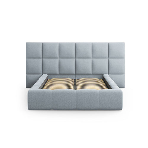 Cosmopolitan Design - Opbergbed met hoofdeinde Livigno 200x160cm structurele stof lichtblauw - 230x250x125cm