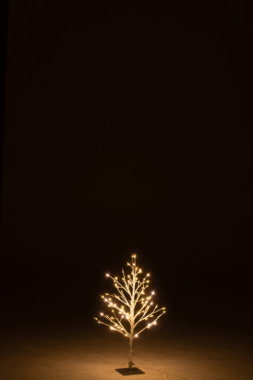 J-Line decoratie Kale boom - metaal - zilver - small - LED lichtjes - vtwonen shop