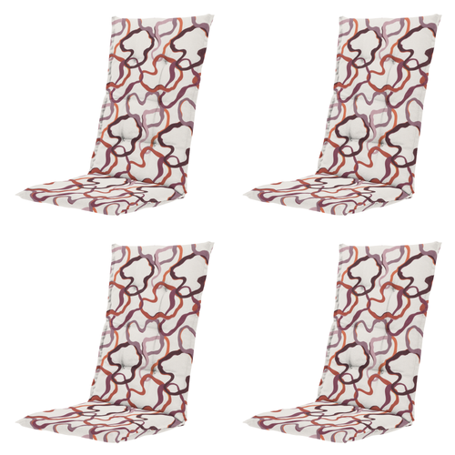 Madison tuinstoelkussen hoge rug Blaze - multikleur - 123x50x5cm - set van 4