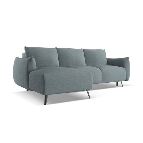 LaMiaSofa hoekbank links Genova - chenille stof - jeans - 242x162x86