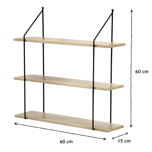 Calicosy - Wandplank 3 niveaus Houtdecor L60 cm  15x60x60 cm