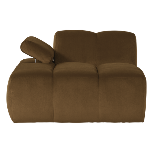 WOOOD chaise longue bank links Mojo - Velvet - Honinggeel - 74x124x162