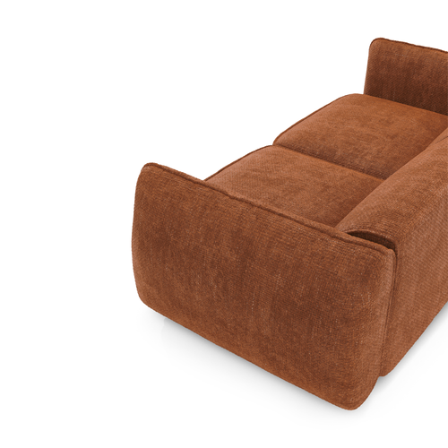 Sia Home - Rechte bank LIVIA - Fluweel weefsel - Terracotta - 196cm - vtwonen shop