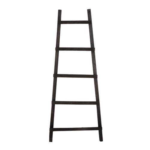 House of Seasons Ladderrek - L29 x B49 x H119 cm - Populierenhout - Zwart