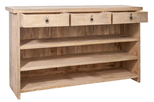 J-Line barkast 3 Lades + 3 planken - hout - naturel