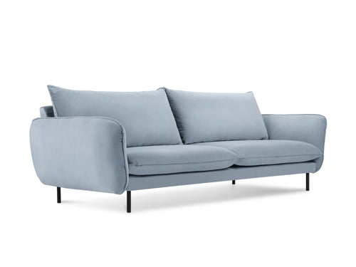 Cosmopolitan Design Bank Vienna 4-zits, flueel, lichtblauw - 92x230x95cm