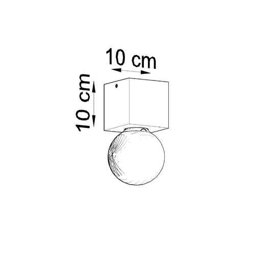 Sollux Lighting Plafondlamp ARIZ beton - 10x10x10cm