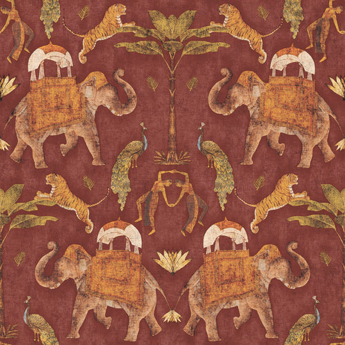 Sanders & Sanders behang olifanten terracotta - 53 cm x 10 m - 640497 - vtwonen shop