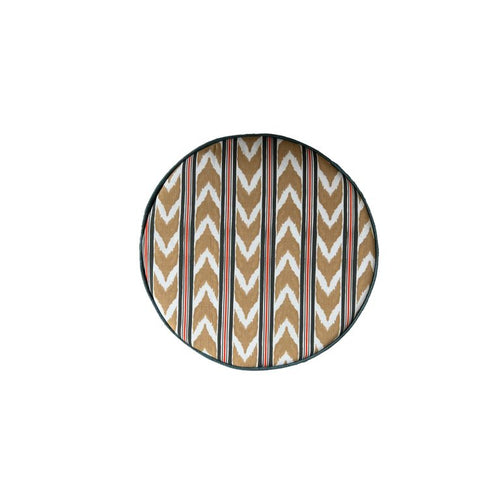 Catchii Poef Edgy Ikat- katoen - Ø 46cm - vtwonen shop